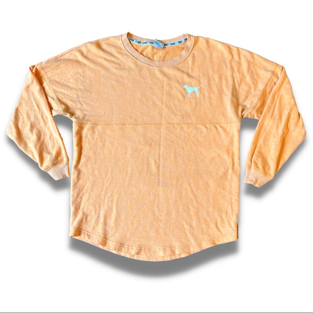 PINK Victoria’s Secret Tangerine/Orange LOVE PINK LOVE Pullover